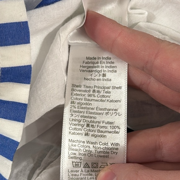 J Crew Factory Striped sleeveless tiered mini dress in cotton poplin size 6 - Picture 12 of 12